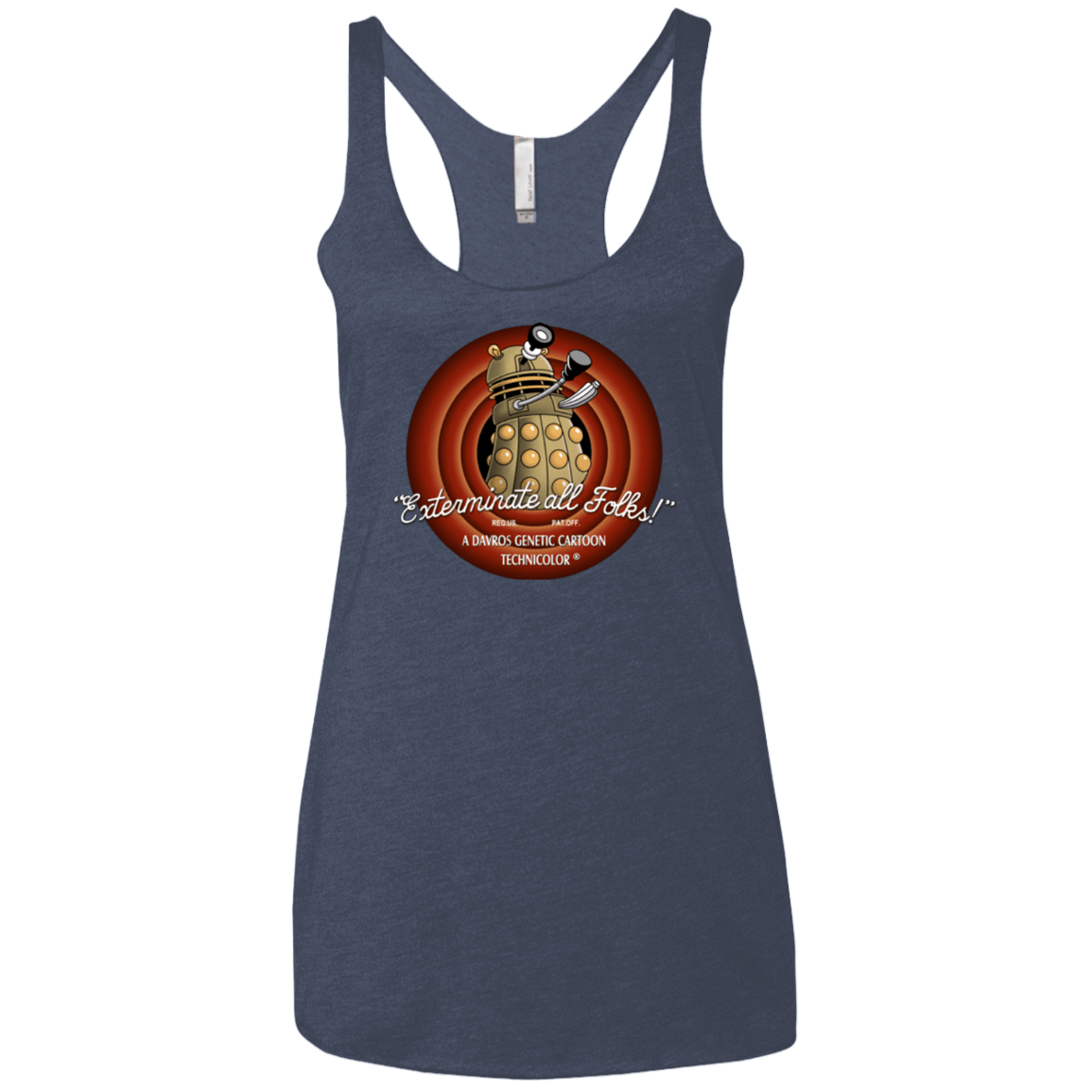 T-Shirts Vintage Navy / X-Small Exterminate All Folks Women's Triblend Racerback Tank