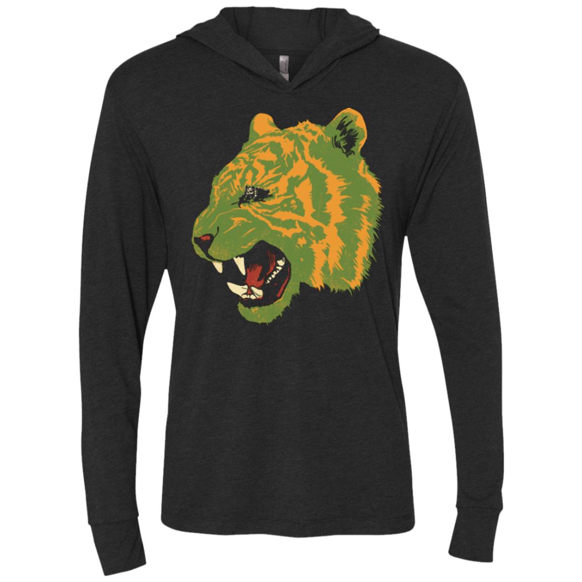 T-Shirts Vintage Black / X-Small Eye Of The Tiger Triblend Long Sleeve Hoodie Tee