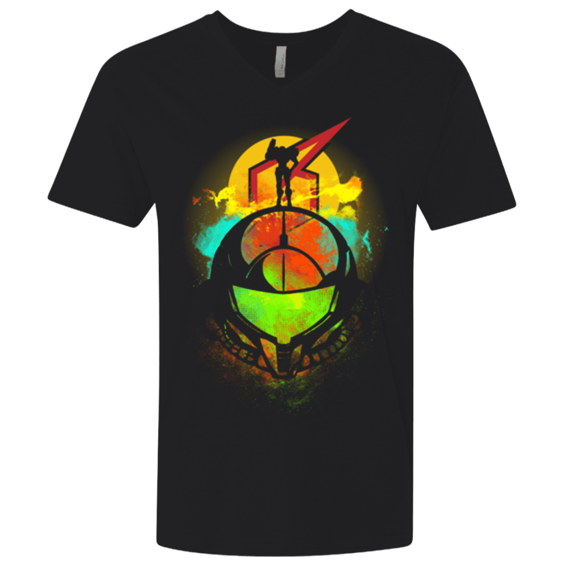 T-Shirts Black / X-Small Face of Metroid Men's Premium V-Neck