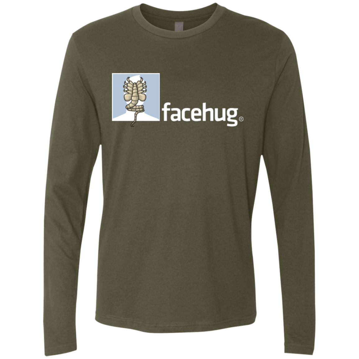 T-Shirts Military Green / Small FACEHUG Men's Premium Long Sleeve