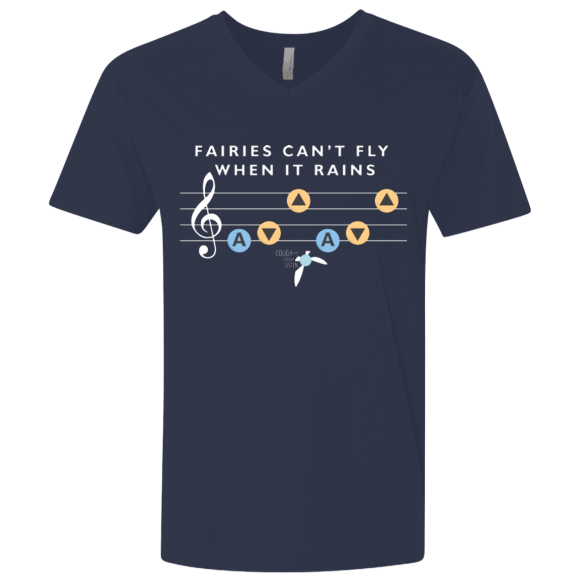 T-Shirts Midnight Navy / X-Small Fairies Can't Fly When It Rains Men's Premium V-Neck