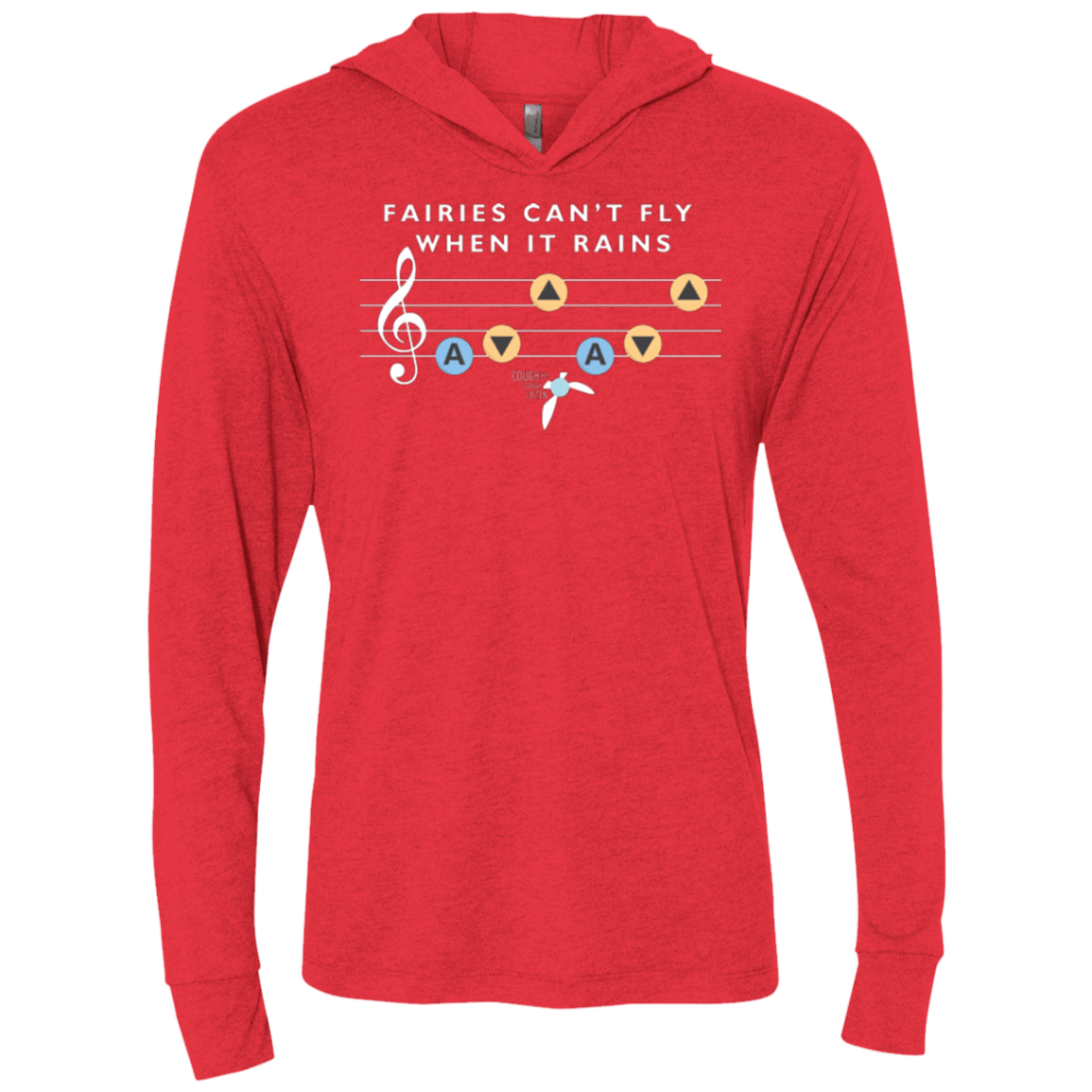 T-Shirts Vintage Red / X-Small Fairies Can't Fly When It Rains Triblend Long Sleeve Hoodie Tee