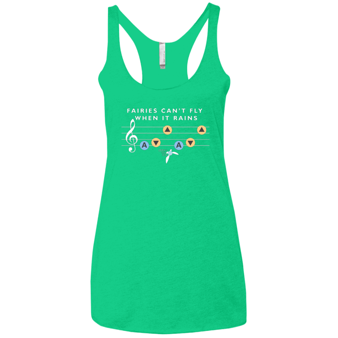 T-Shirts Envy / X-Small Fairies Can't Fly When It Rains Women's Triblend Racerback Tank