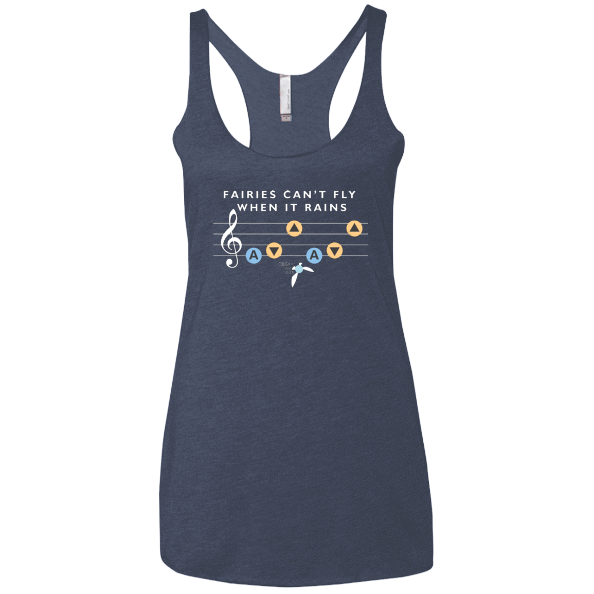 T-Shirts Vintage Navy / X-Small Fairies Can't Fly When It Rains Women's Triblend Racerback Tank