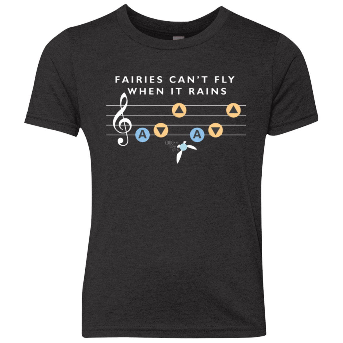 T-Shirts Vintage Black / YXS Fairies Can't Fly When It Rains Youth Triblend T-Shirt