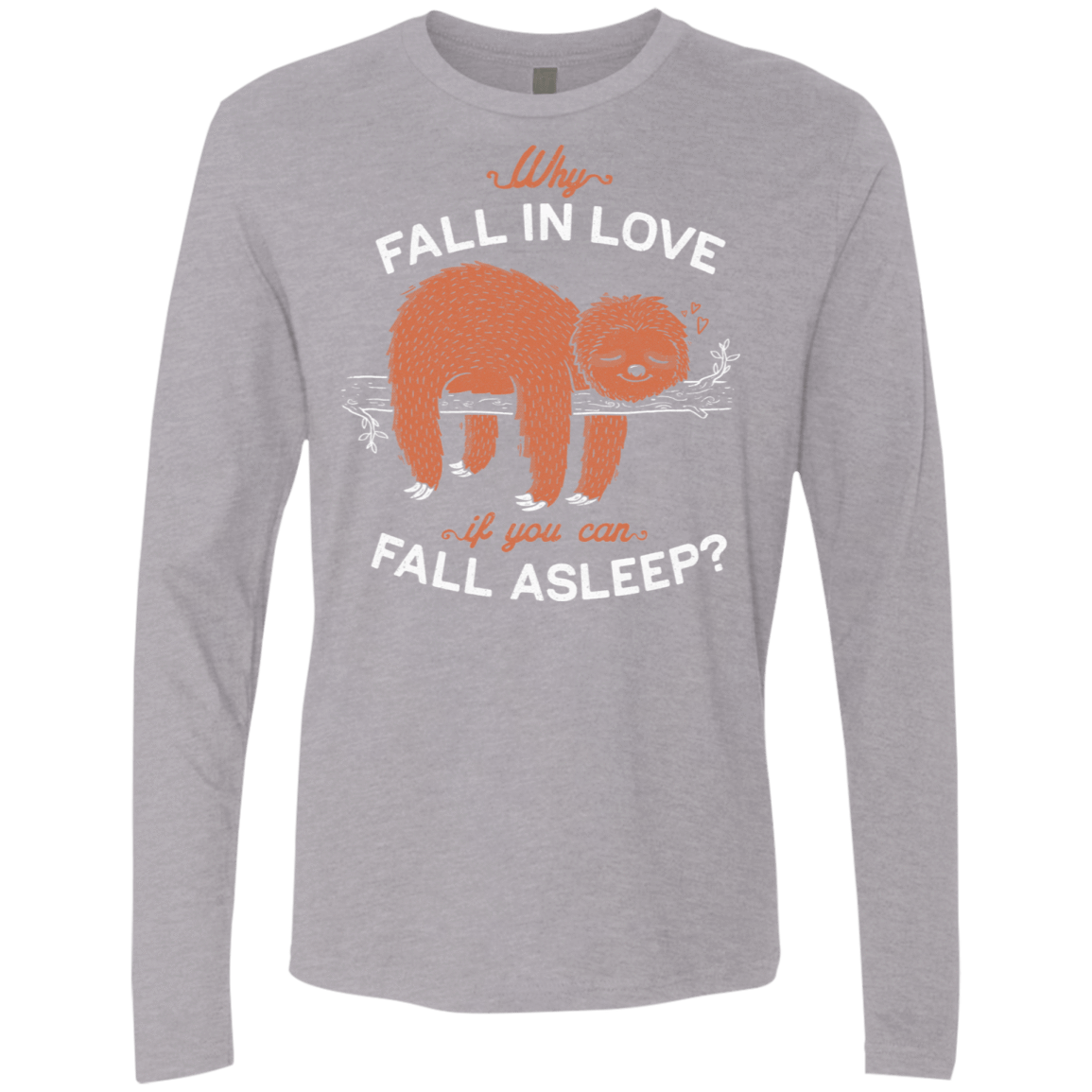 T-Shirts Heather Grey / S Fall Asleep Men's Premium Long Sleeve