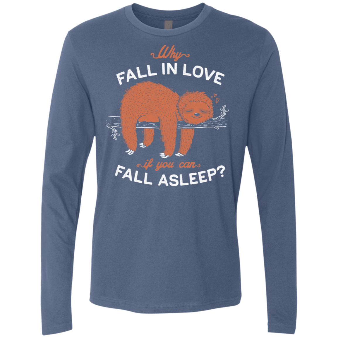T-Shirts Indigo / S Fall Asleep Men's Premium Long Sleeve