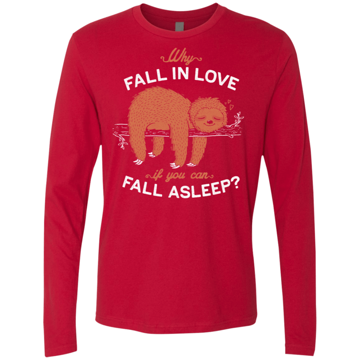 T-Shirts Red / S Fall Asleep Men's Premium Long Sleeve