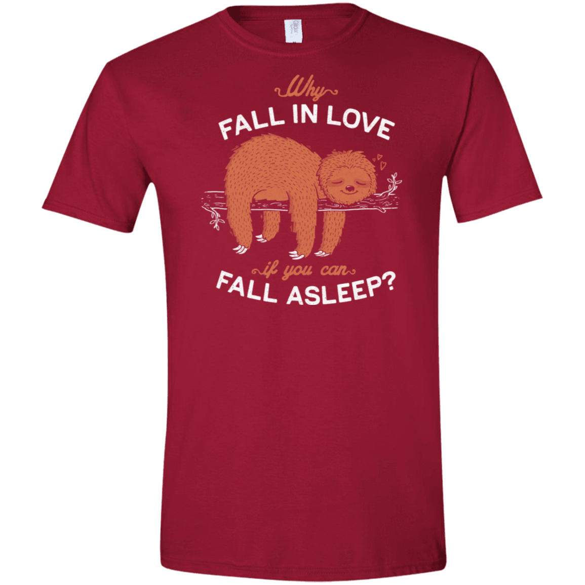 T-Shirts Cardinal Red / S Fall Asleep Men's Semi-Fitted Softstyle