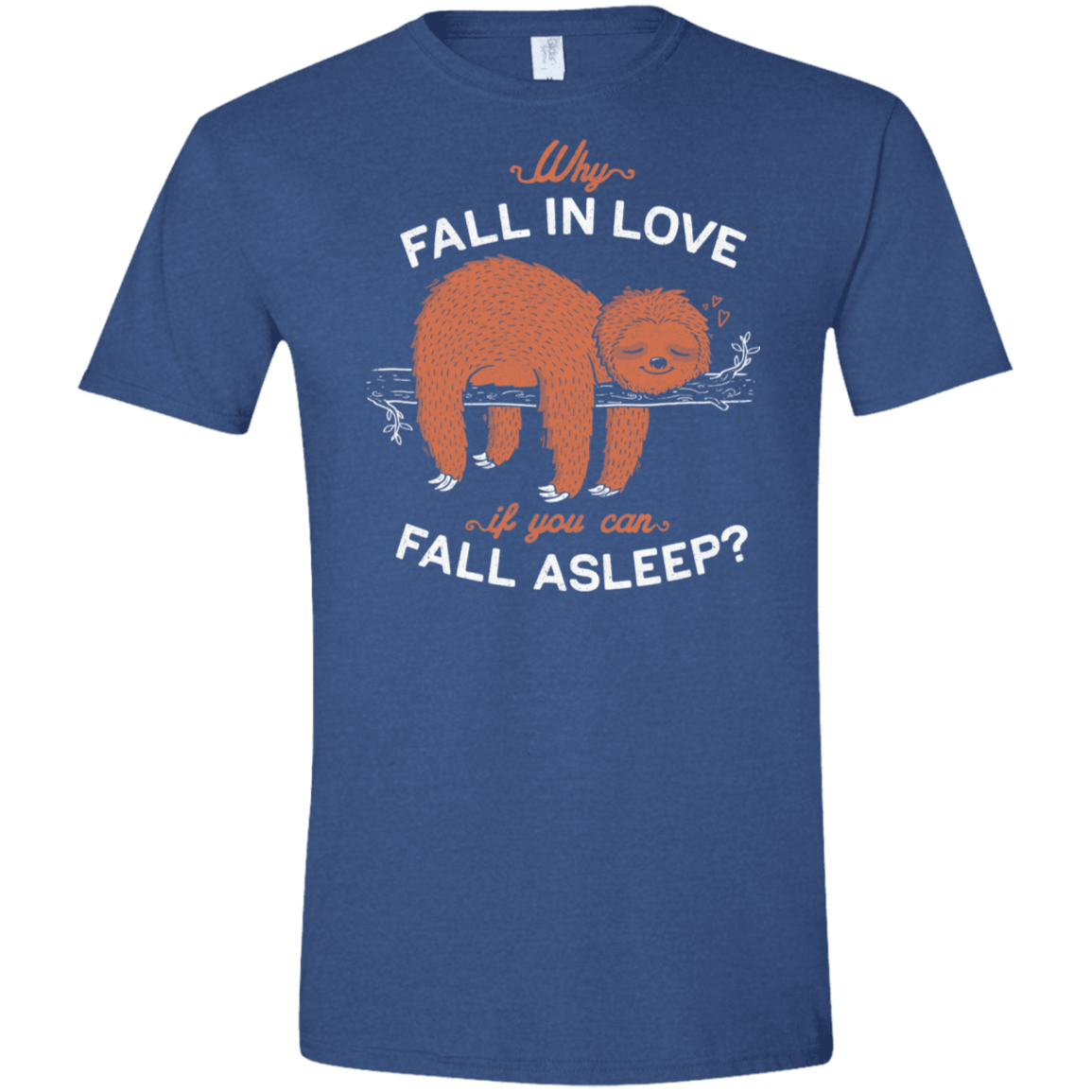 T-Shirts Heather Royal / X-Small Fall Asleep Men's Semi-Fitted Softstyle