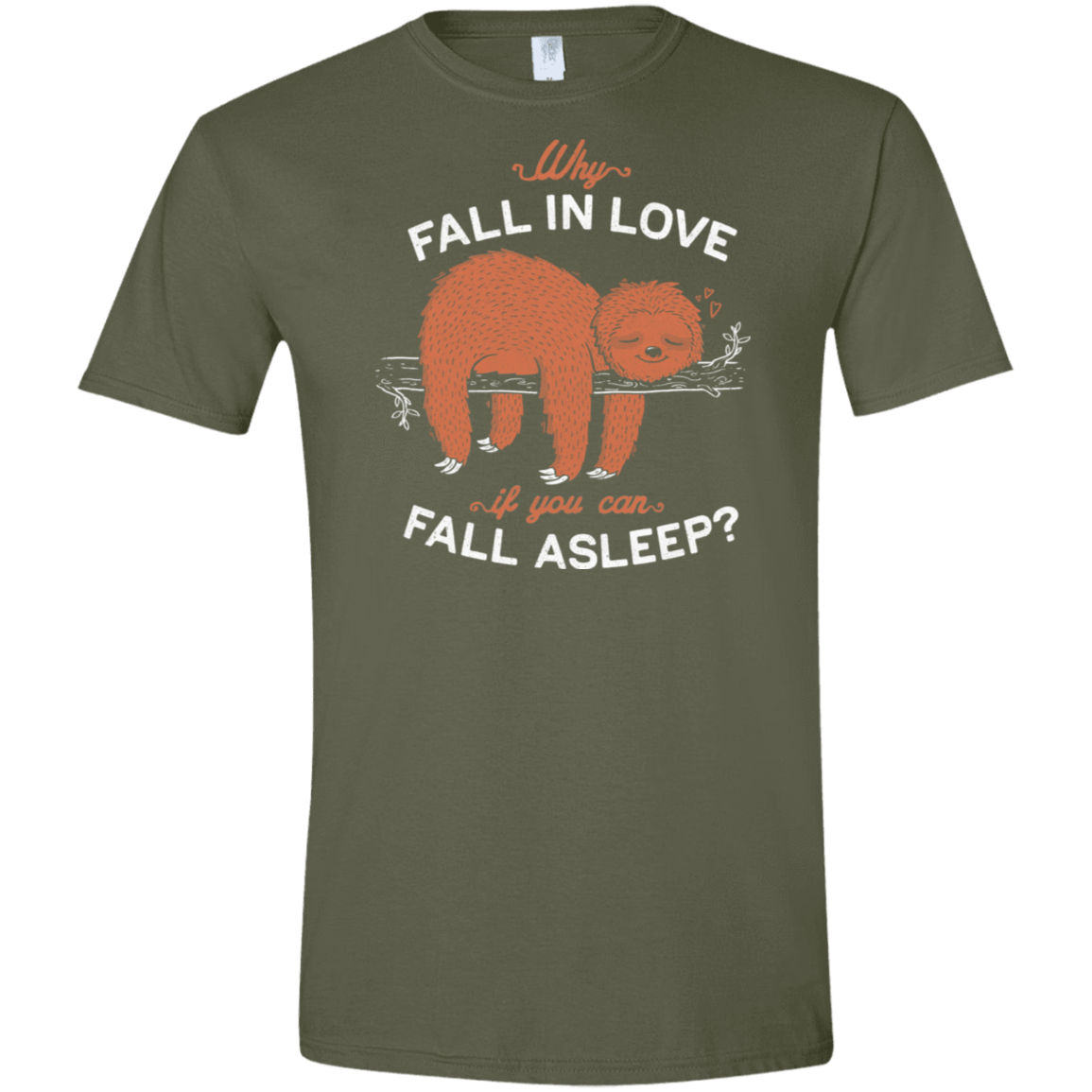 T-Shirts Military Green / S Fall Asleep Men's Semi-Fitted Softstyle