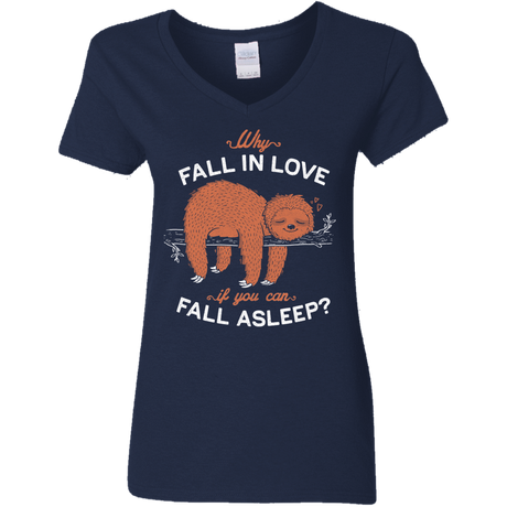T-Shirts Navy / S Fall Asleep Women's V-Neck T-Shirt