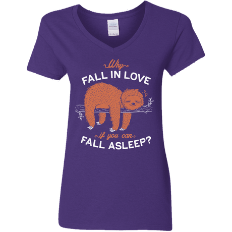 T-Shirts Purple / S Fall Asleep Women's V-Neck T-Shirt