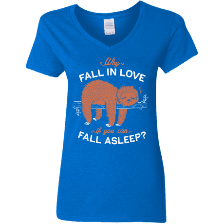 T-Shirts Royal / S Fall Asleep Women's V-Neck T-Shirt