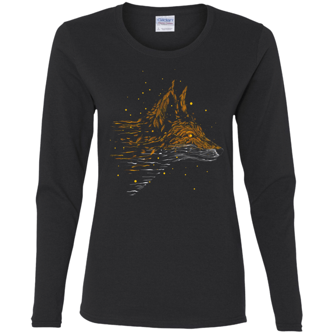 T-Shirts Black / S Falling in Leaves Women's Long Sleeve T-Shirt