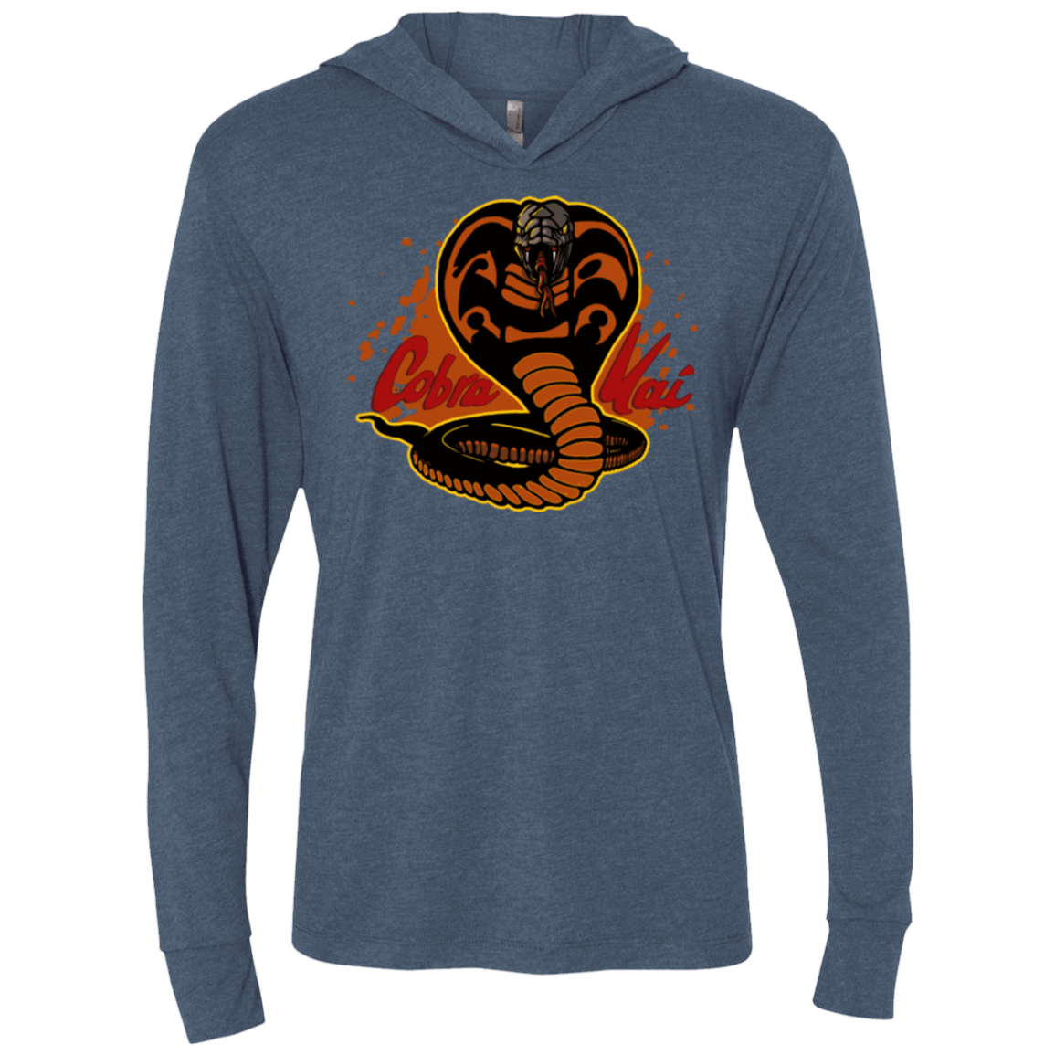 T-Shirts Indigo / X-Small Familiar Reptile Triblend Long Sleeve Hoodie Tee