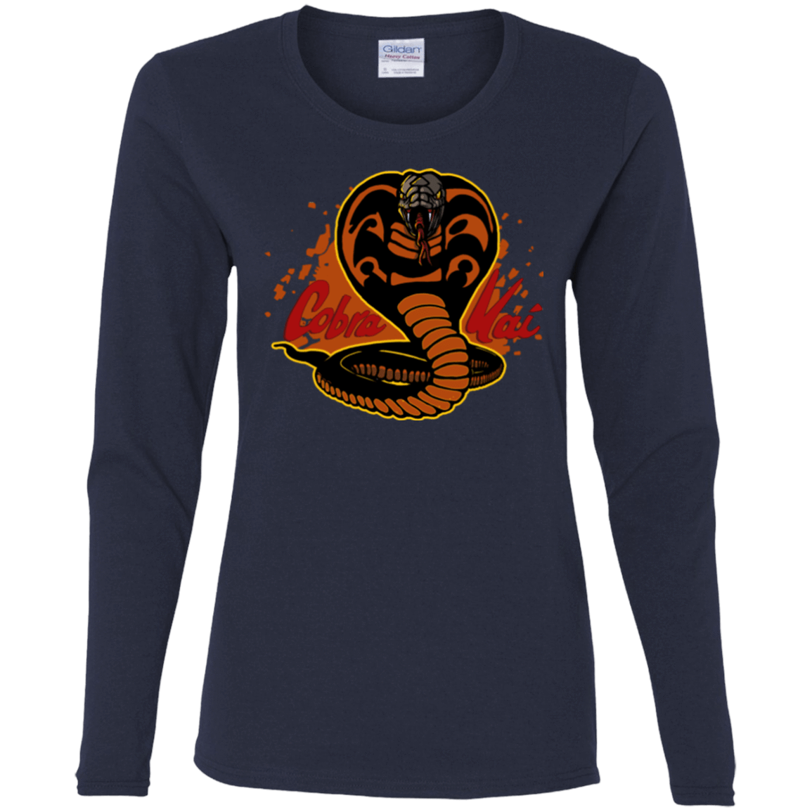 T-Shirts Navy / S Familiar Reptile Women's Long Sleeve T-Shirt