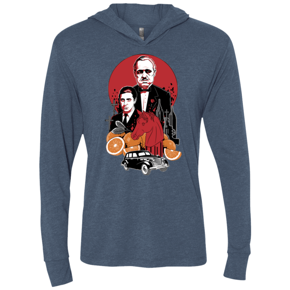 T-Shirts Indigo / X-Small Family Cursed Triblend Long Sleeve Hoodie Tee