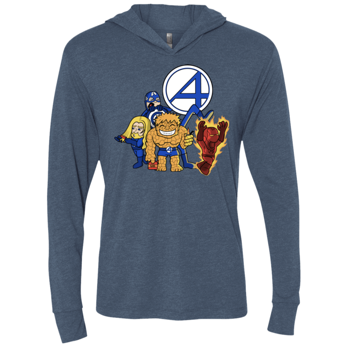 T-Shirts Indigo / X-Small FANTASTIC-A Triblend Long Sleeve Hoodie Tee