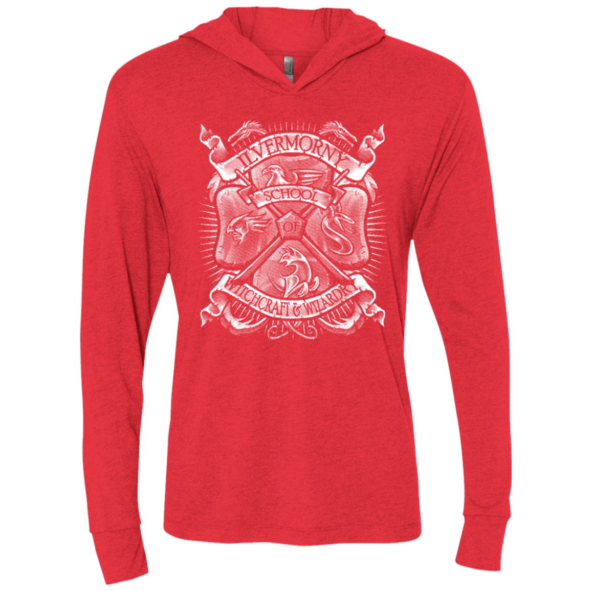 T-Shirts Vintage Red / X-Small Fantastic Crest Triblend Long Sleeve Hoodie Tee
