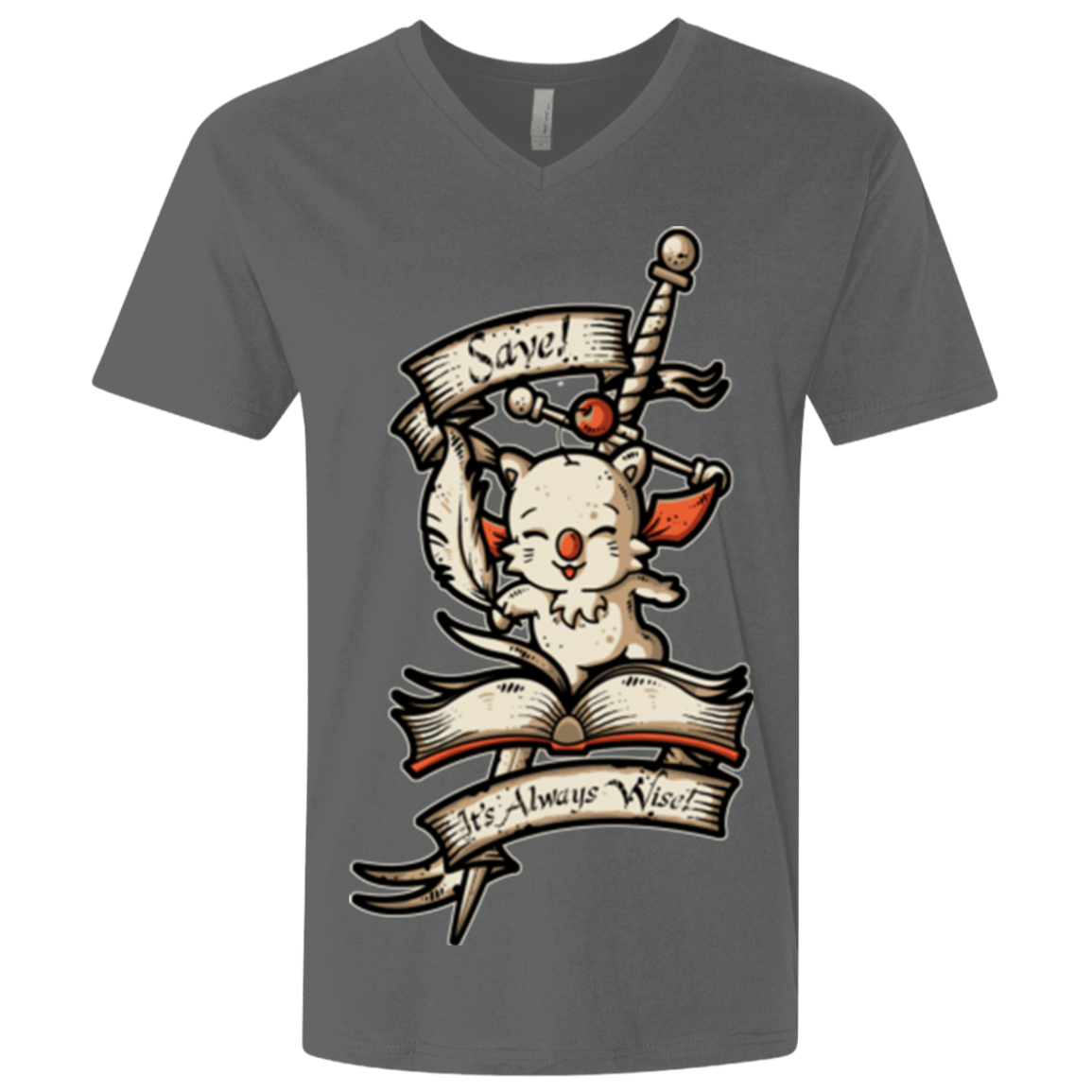 T-Shirts Heavy Metal / X-Small FANTASY SAVE POINT Men's Premium V-Neck