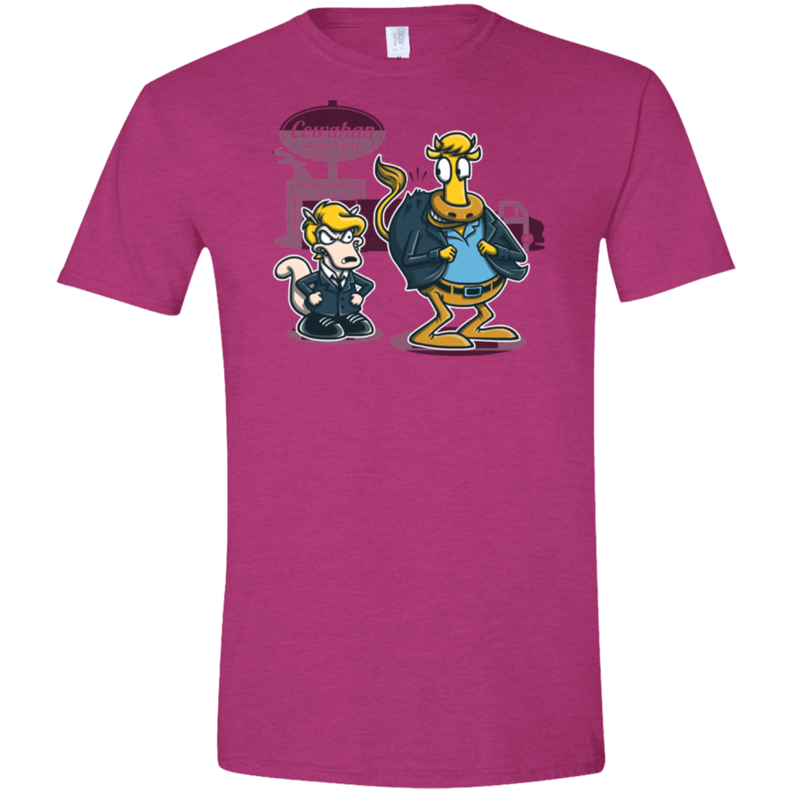 T-Shirts Antique Heliconia / S Fat Cow in a Little Coat Men's Semi-Fitted Softstyle