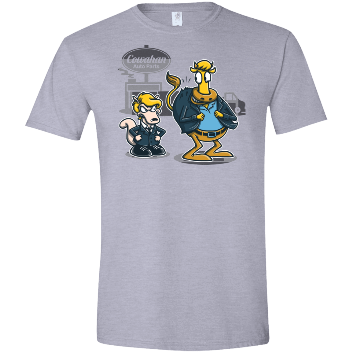 T-Shirts Sport Grey / X-Small Fat Cow in a Little Coat Men's Semi-Fitted Softstyle