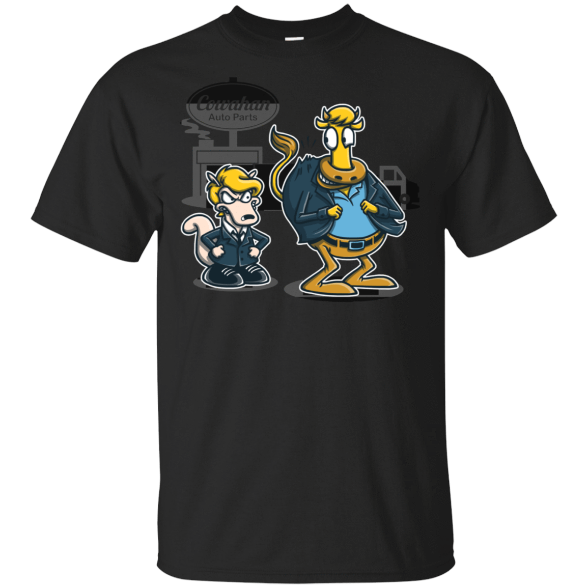 T-Shirts Black / S Fat Cow in a Little Coat T-Shirt