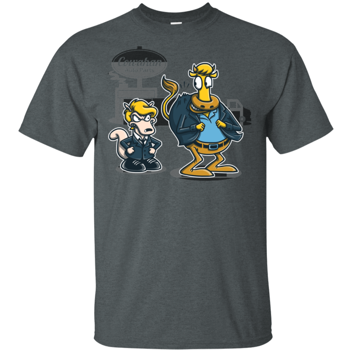 T-Shirts Dark Heather / S Fat Cow in a Little Coat T-Shirt