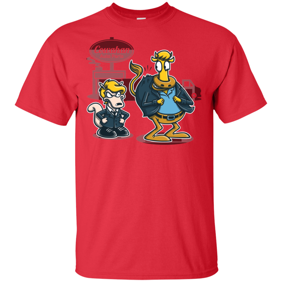 T-Shirts Red / S Fat Cow in a Little Coat T-Shirt