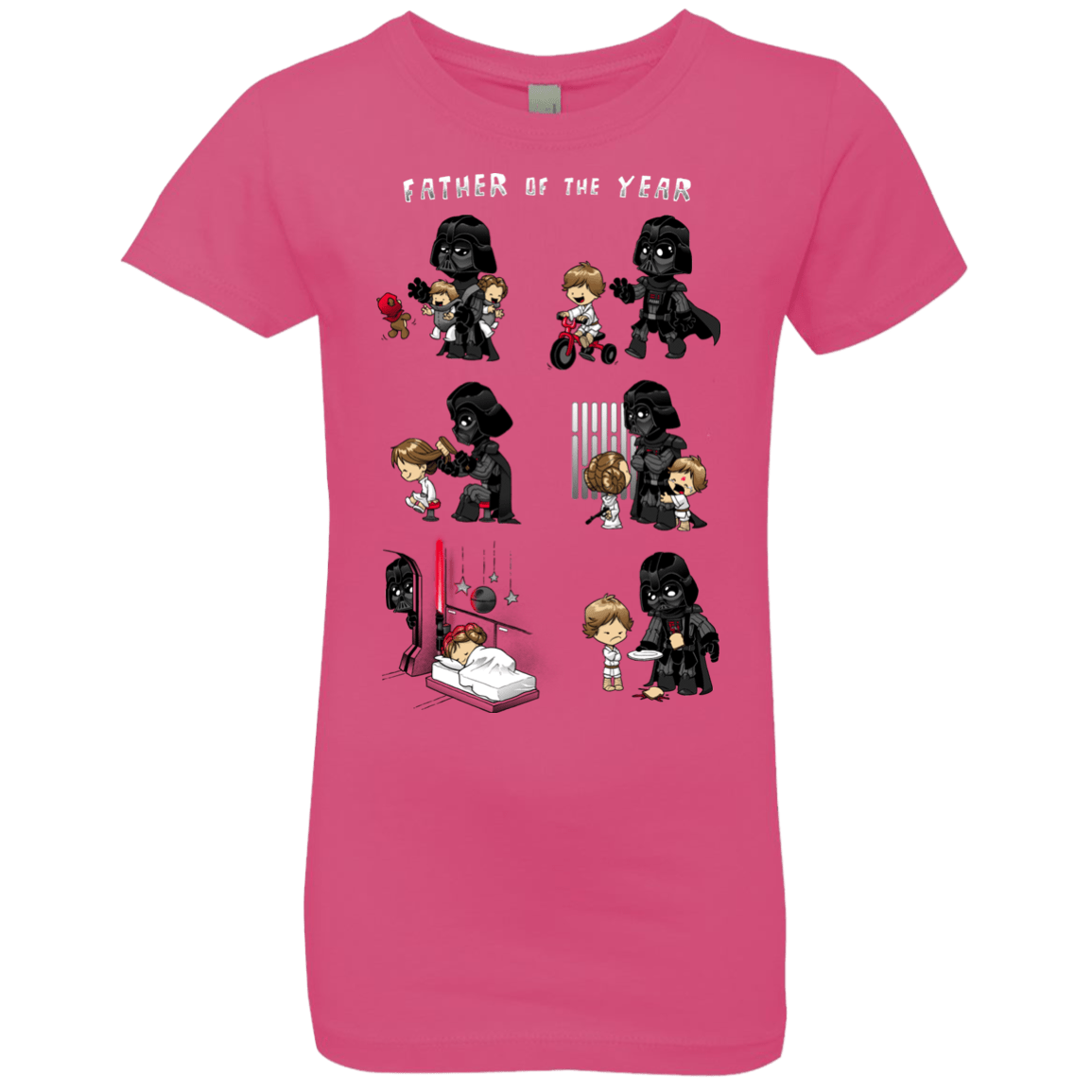 T-Shirts Hot Pink / YXS Father of the year Girls Premium T-Shirt