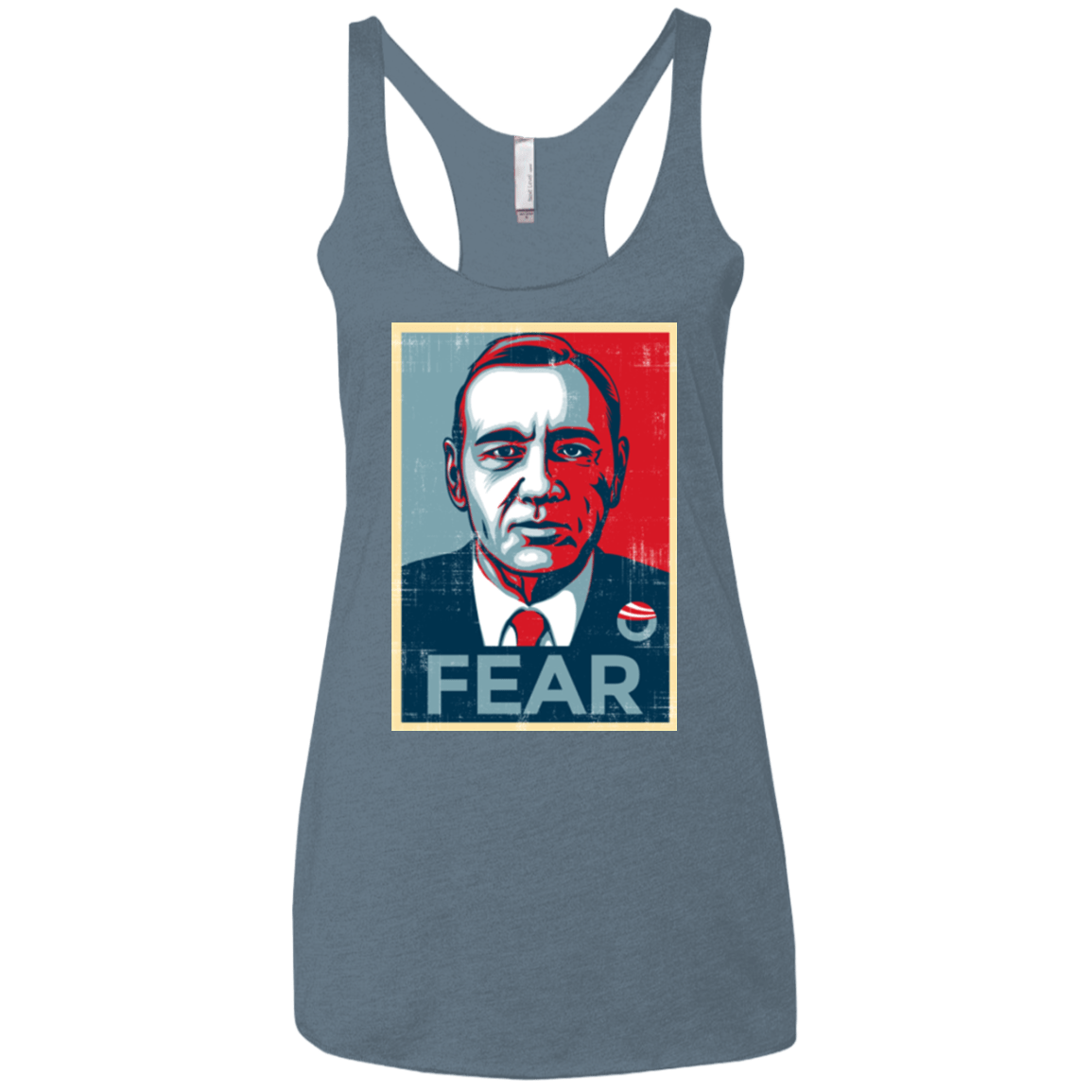 T-Shirts Indigo / X-Small fear Women's Triblend Racerback Tank