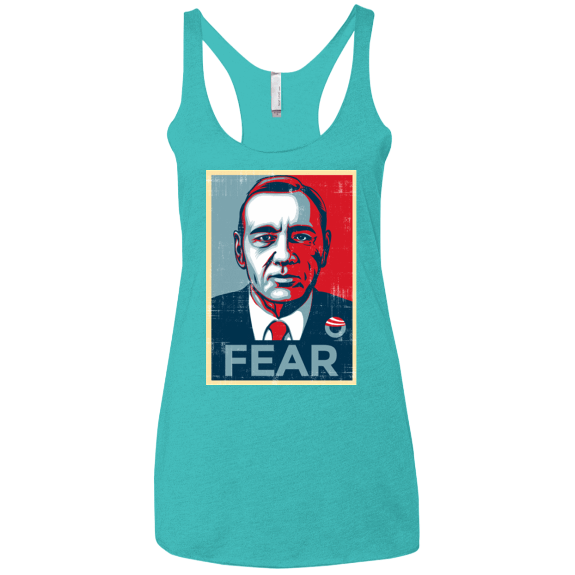T-Shirts Tahiti Blue / X-Small fear Women's Triblend Racerback Tank
