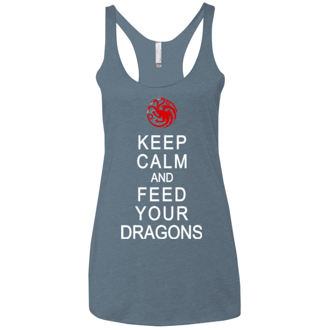 T-Shirts Indigo / X-Small Feed dragons Women's Triblend Racerback Tank