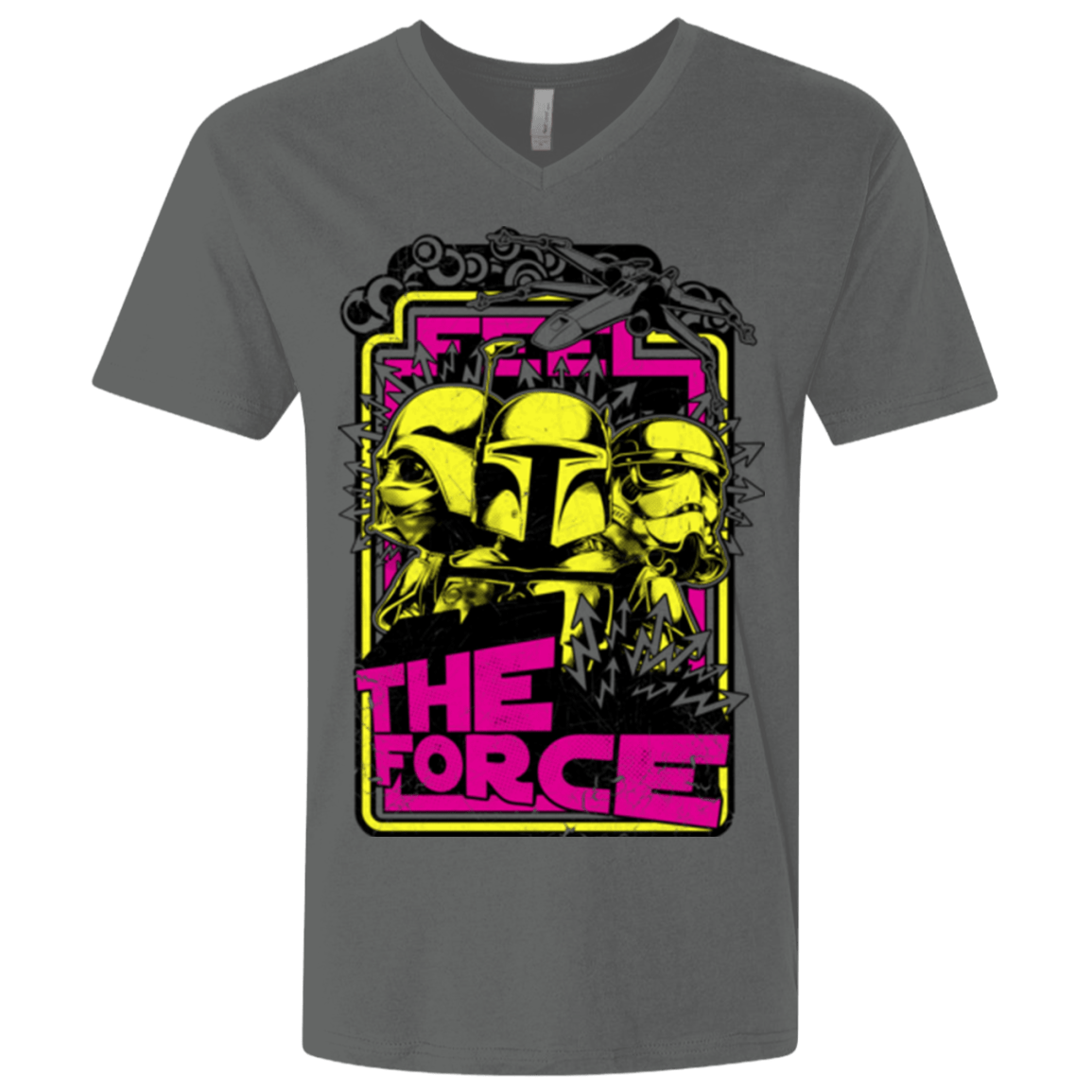 T-Shirts Heavy Metal / X-Small Feel The Force Men's Premium V-Neck