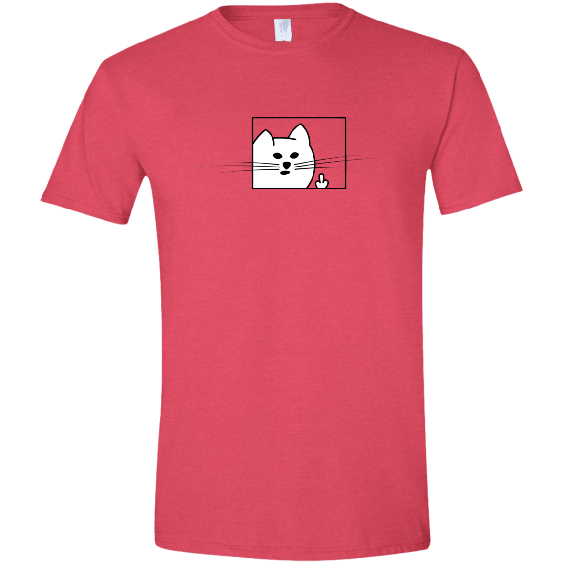 T-Shirts Heather Red / S Feline Flip Men's Semi-Fitted Softstyle
