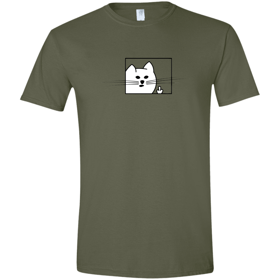T-Shirts Military Green / S Feline Flip Men's Semi-Fitted Softstyle