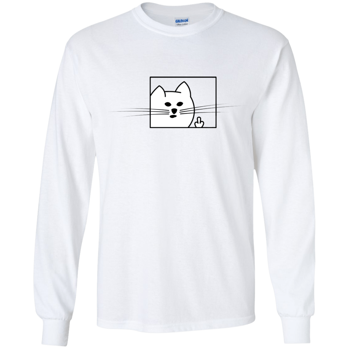 T-Shirts White / YS Feline Flip Youth Long Sleeve T-Shirt