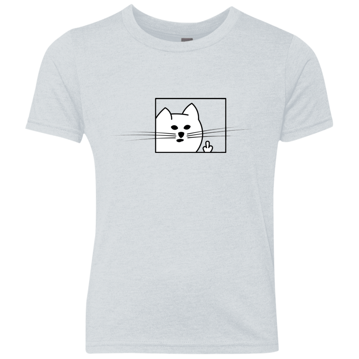 T-Shirts Heather White / YXS Feline Flip Youth Triblend T-Shirt