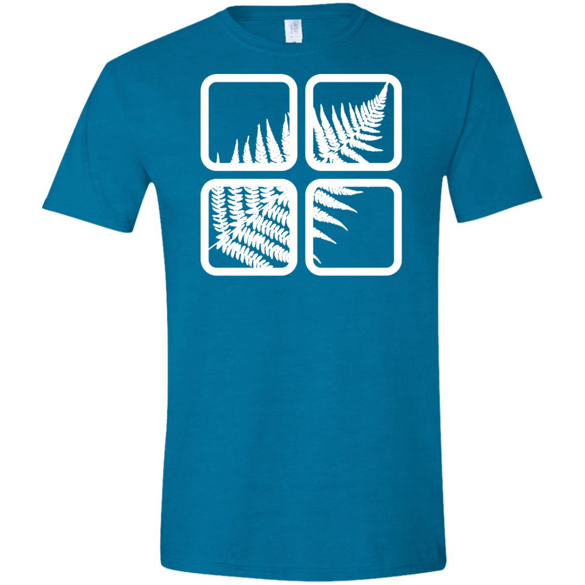 T-Shirts Antique Sapphire / S Fern Pane Men's Semi-Fitted Softstyle