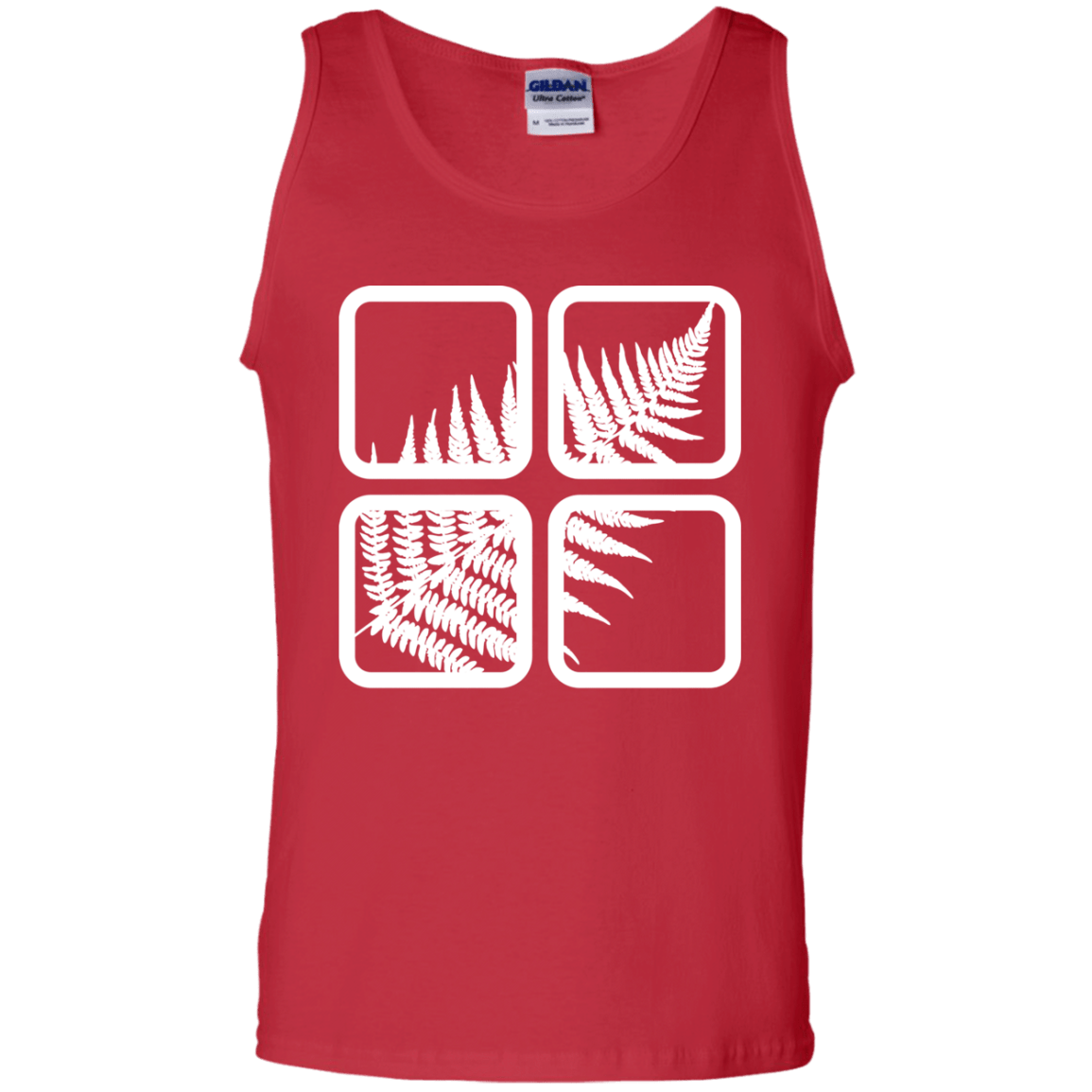 T-Shirts Red / S Fern Pane Men's Tank Top