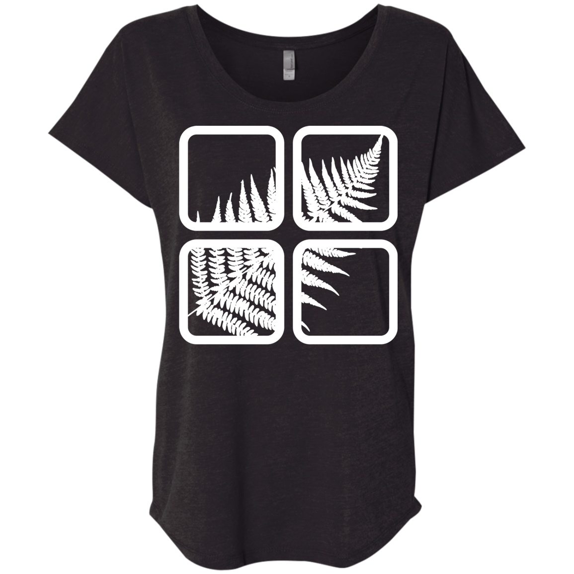 T-Shirts Vintage Black / X-Small Fern Pane Triblend Dolman Sleeve