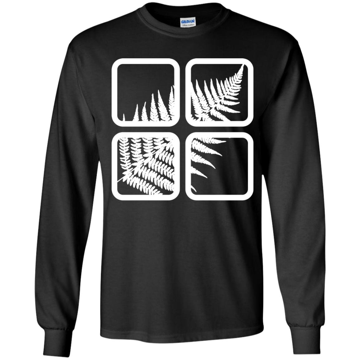 T-Shirts Black / YS Fern Pane Youth Long Sleeve T-Shirt