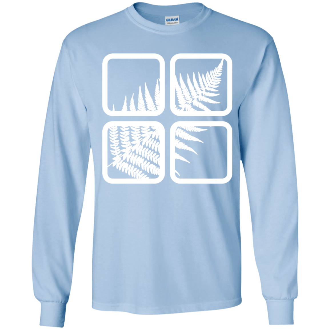 T-Shirts Light Blue / YS Fern Pane Youth Long Sleeve T-Shirt