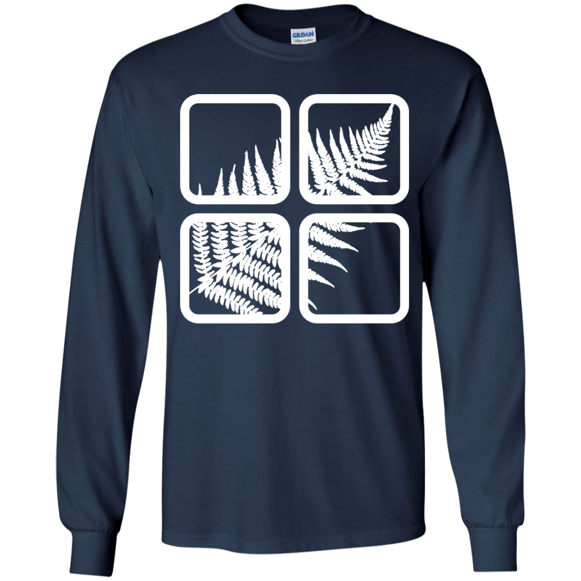 T-Shirts Navy / YS Fern Pane Youth Long Sleeve T-Shirt