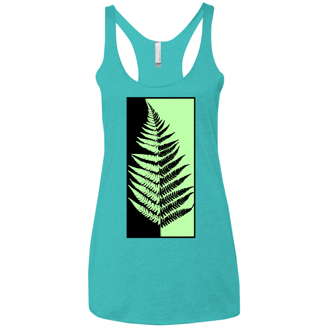 T-Shirts Tahiti Blue / X-Small Fern Press Women's Triblend Racerback Tank