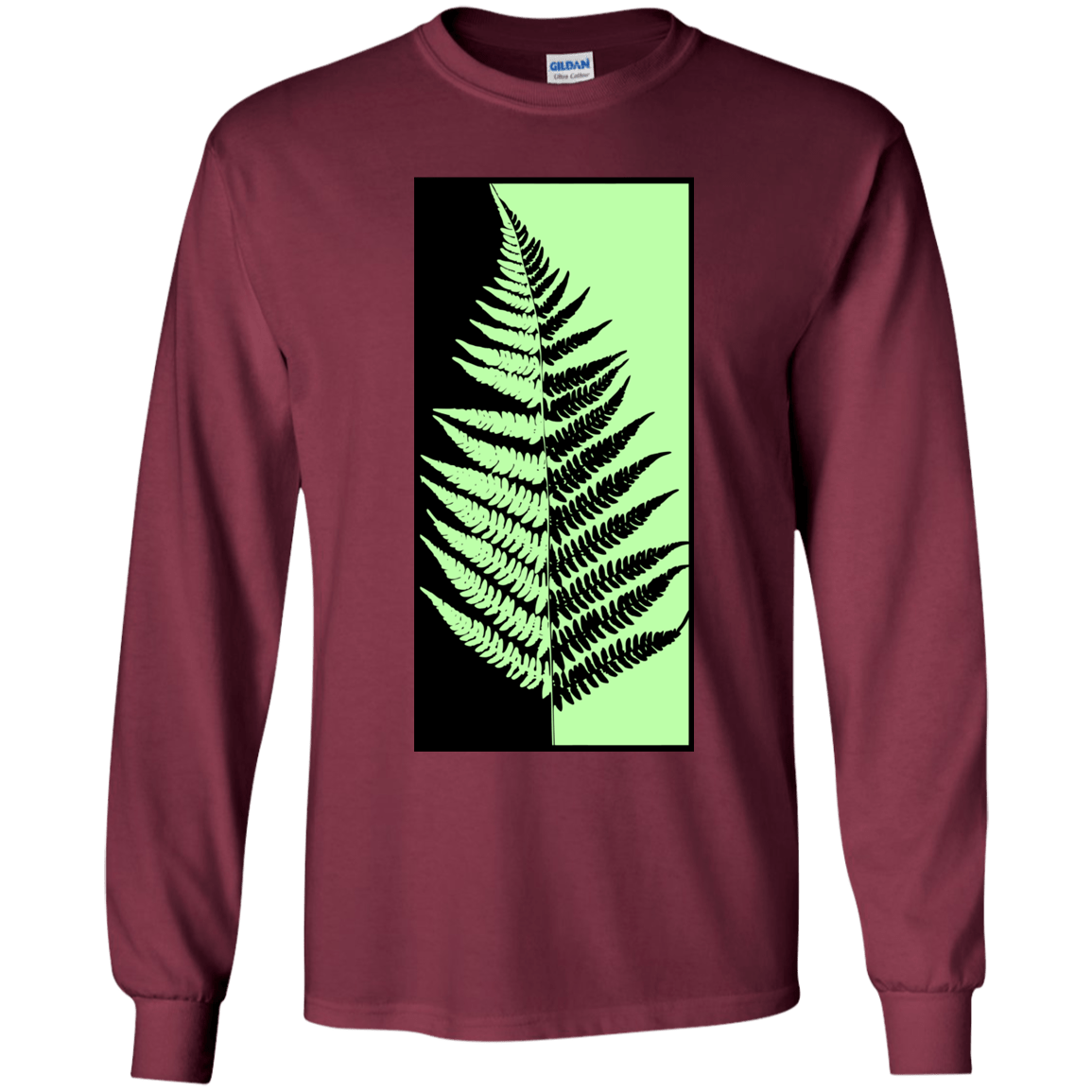 T-Shirts Maroon / YS Fern Press Youth Long Sleeve T-Shirt