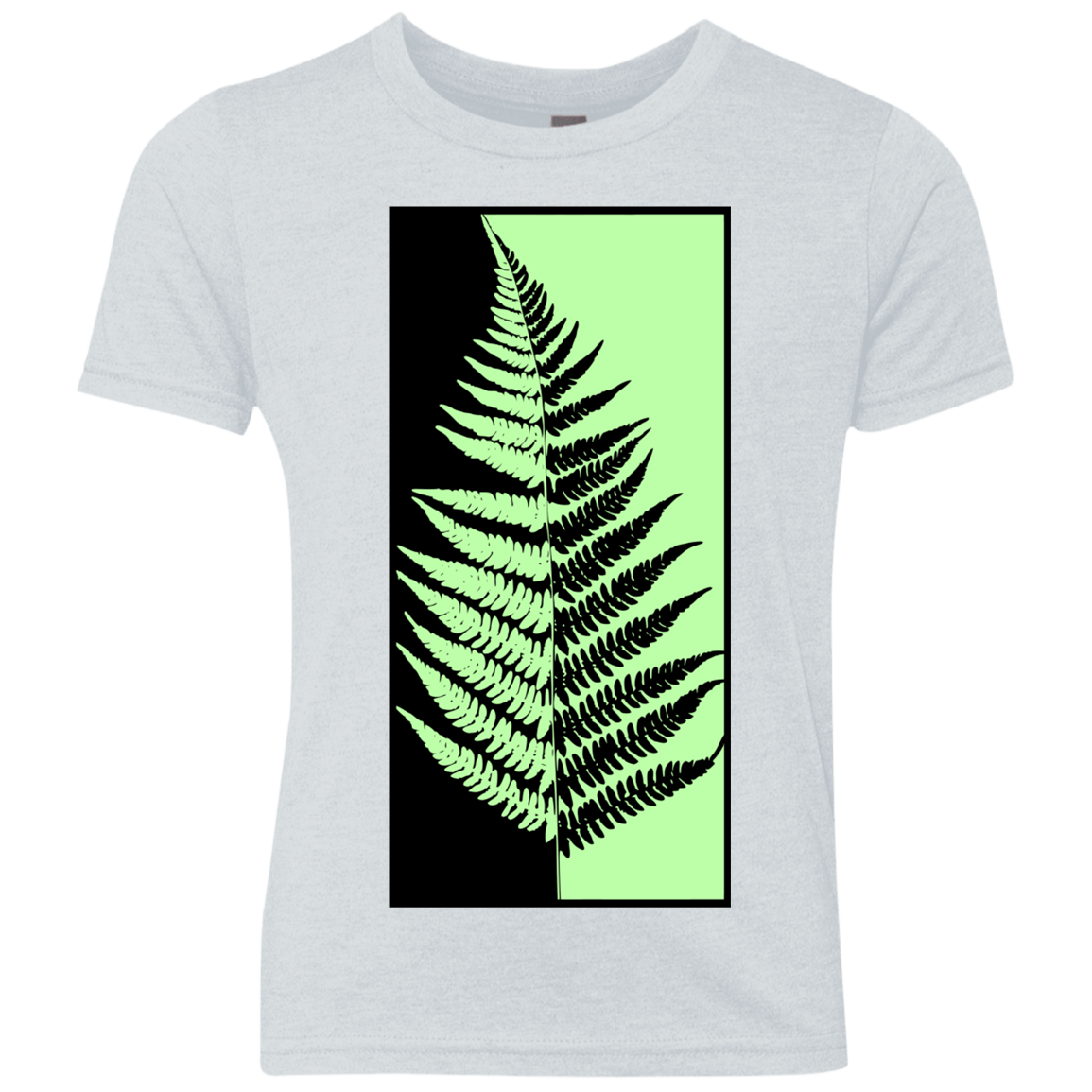 T-Shirts Heather White / YXS Fern Press Youth Triblend T-Shirt