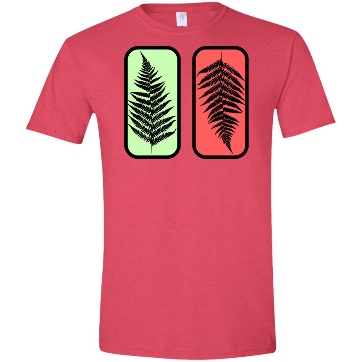 T-Shirts Heather Red / S Ferns Men's Semi-Fitted Softstyle