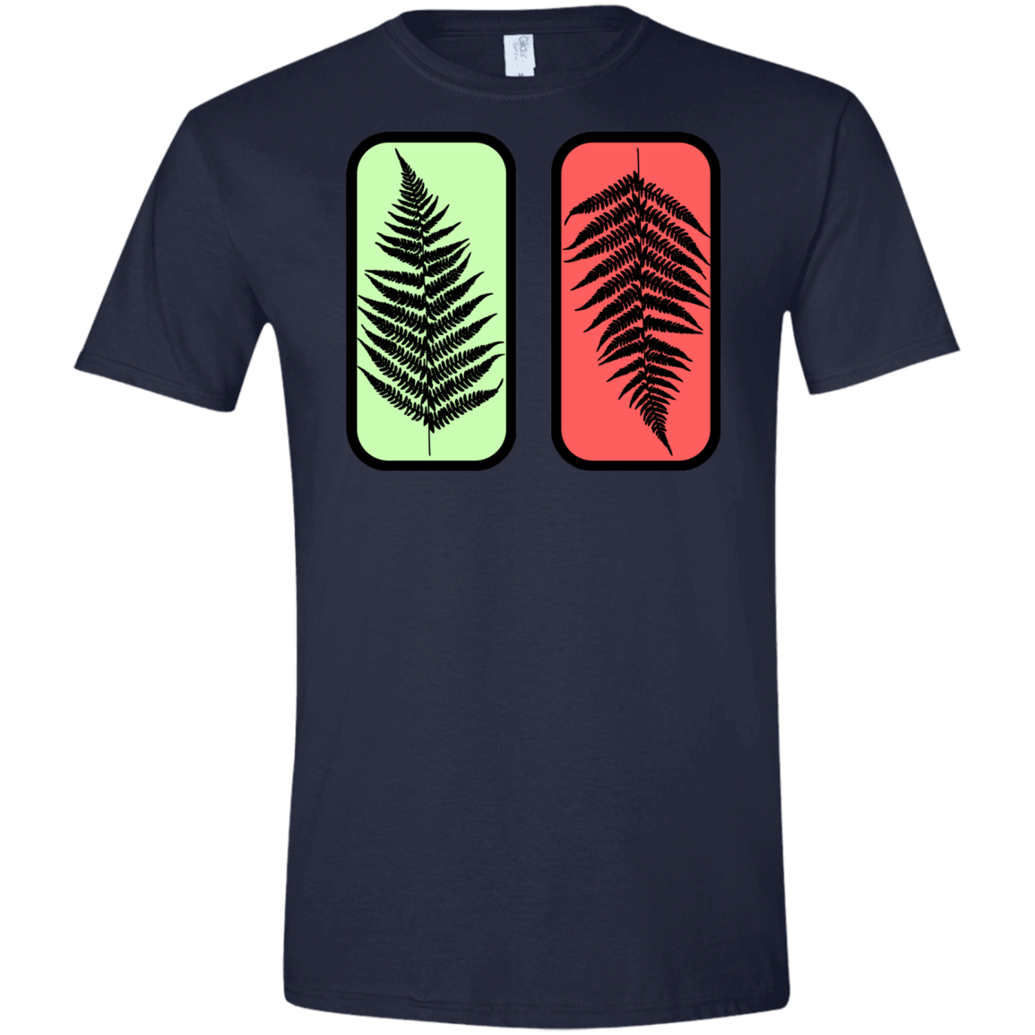 T-Shirts Navy / X-Small Ferns Men's Semi-Fitted Softstyle